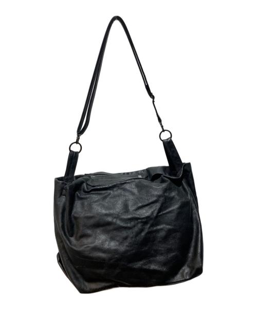 discord Yohji Yamamoto（ディスコード ヨウジヤマモト）discord Yohji Yamamoto (ディスコード ヨウジヤマモト) レザーショルダーバッグ ブラックの古着・服飾アイテム
