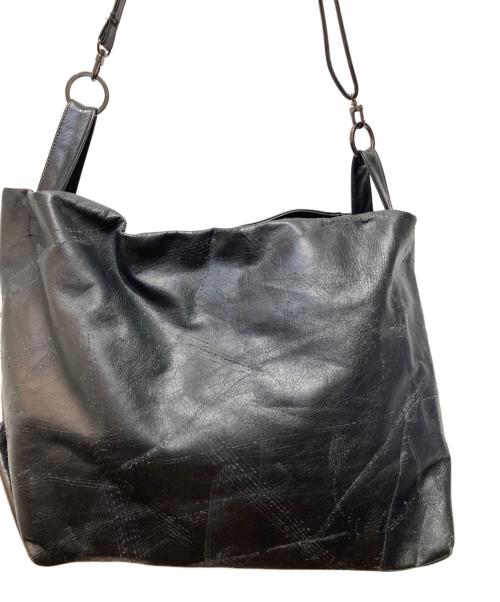 discord Yohji Yamamoto（ディスコード ヨウジヤマモト）discord Yohji Yamamoto (ディスコード ヨウジヤマモト) レザーショルダーバッグ ブラックの古着・服飾アイテム