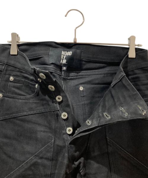 Hood By Air（フッドバイエアー）Hood By Air (フッドバイエアー) パッチワークデニムパンツ ブラック サイズ:W28の古着・服飾アイテム