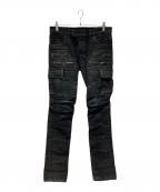 BALMAINバルマン）の古着「バイカーデニムパンツ」｜ブラック