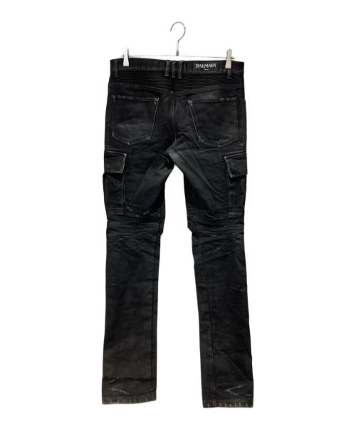 BALMAIN（バルマン）BALMAIN (バルマン) バイカーデニムパンツ ブラック サイズ:76 (W30)の古着・服飾アイテム