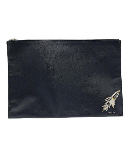 PRADA（プラダ）PRADA (プラダ) クラッチバッグ ブラックの古着・服飾アイテム