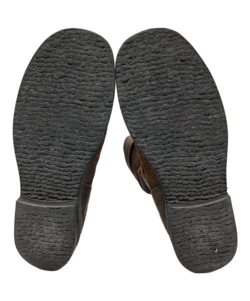 Maison Margiela（メゾンマルジェラ）Maison Margiela (メゾンマルジェラ) クラッシュ加工エンジニアブーツ ブラウン サイズ:41の古着・服飾アイテム