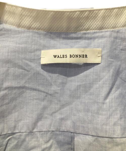 WALES BONNER（ウェールズボナー）WALES BONNER (ウェールズボナー) ターンアップカフスディテールブラウス ブルー サイズ:40の古着・服飾アイテム