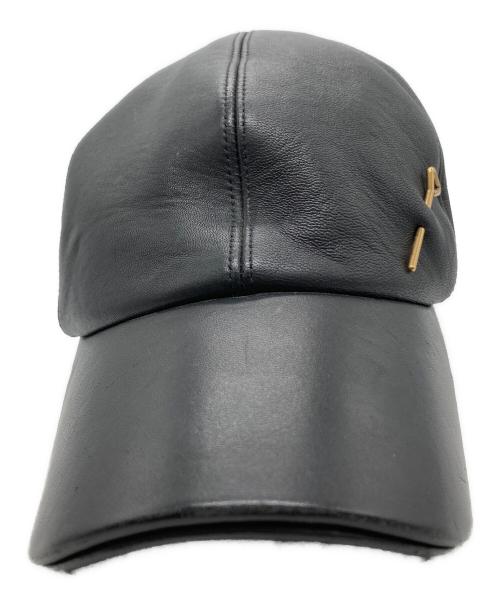 LOUIS VUITTON（ルイ ヴィトン）LOUIS VUITTON (ルイ ヴィトン) レザーキャップ ブラック サイズ:ＦＲＥＥの古着・服飾アイテム