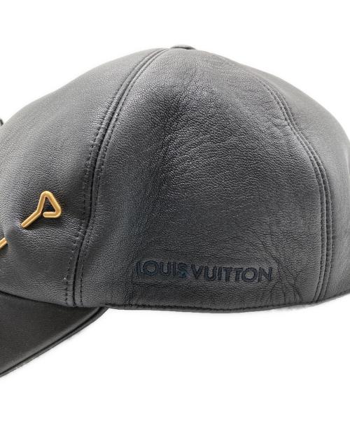 LOUIS VUITTON（ルイ ヴィトン）LOUIS VUITTON (ルイ ヴィトン) レザーキャップ ブラック サイズ:ＦＲＥＥの古着・服飾アイテム