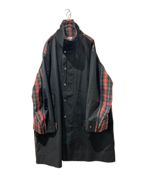 CMMN SWDN（コモンスウェーデン）CMMN SWDN (コモンスウェーデン) Button Check Coat ブラック×レッド サイズ:48の古着・服飾アイテム