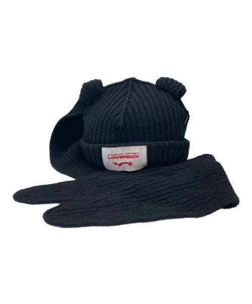CHARLES JEFFREY LOVERBOY（チャールズ ジェフリー ラバーボーイ）CHARLES JEFFREY LOVERBOY (チャールズ ジェフリー ラバーボーイ) EXTRA LONG BUNNY EARS BEANIE ブラックの古着・服飾アイテム