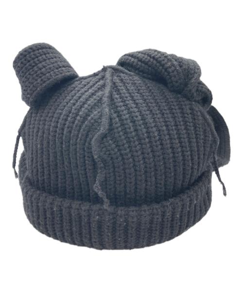 CHARLES JEFFREY LOVERBOY（チャールズ ジェフリー ラバーボーイ）CHARLES JEFFREY LOVERBOY (チャールズ ジェフリー ラバーボーイ) EXTRA LONG BUNNY EARS BEANIE ブラックの古着・服飾アイテム