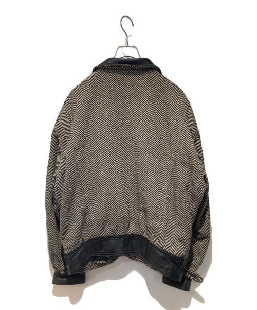Used/Vintage（ユーズド ヴィンテージ）Used/Vintage (ユーズド ヴィンテージ) レザー切り替えジャケット グレー サイズ:100の古着・服飾アイテム