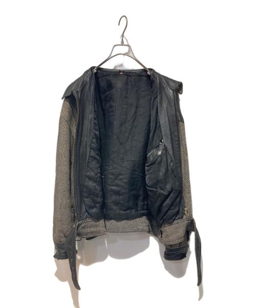 Used/Vintage（ユーズド ヴィンテージ）Used/Vintage (ユーズド ヴィンテージ) レザー切り替えジャケット グレー サイズ:100の古着・服飾アイテム