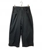 ballsy brothersボールジィ ブラザーズ）の古着「ワイドストライプスラックス」｜ブラック