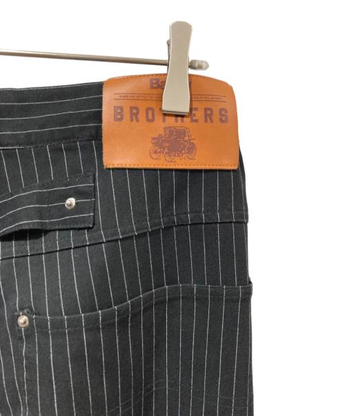 ballsy brothers（ボールジィ ブラザーズ）Ballsy BROTHERS (ボールジィ ブラザーズ) ワイドストライプスラックス ブラック サイズ:Lの古着・服飾アイテム