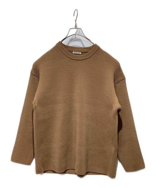 AURALEE（オーラリー）AURALEE (オーラリー) SUPER FINE WOOL RIB KNIT BIG P/O ブラウン サイズ:4の古着・服飾アイテム