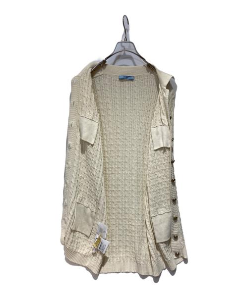 PRADA（プラダ）PRADA (プラダ) ケーブルニットコットンミニドレス ホワイト サイズ:40の古着・服飾アイテム