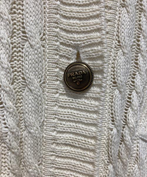 PRADA（プラダ）PRADA (プラダ) ケーブルニットコットンミニドレス ホワイト サイズ:40の古着・服飾アイテム