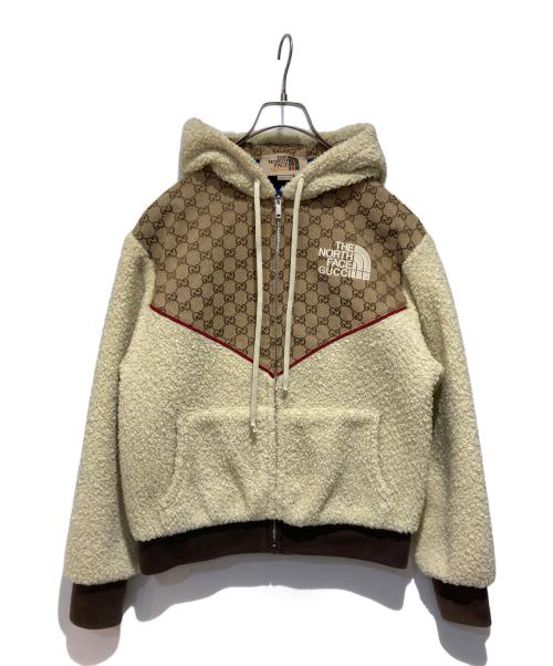 GUCCI（グッチ）GUCCI (グッチ) THE NORTH FACE (ザ ノース フェイス) GG Canvas Shearling Jacket ベージュ サイズ:XXSの古着・服飾アイテム