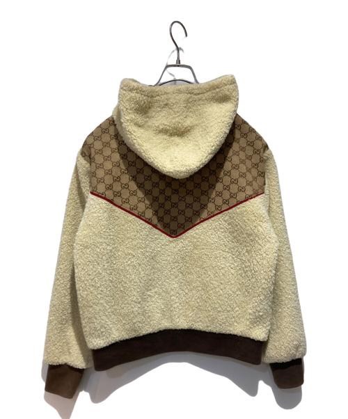 GUCCI（グッチ）GUCCI (グッチ) THE NORTH FACE (ザ ノース フェイス) GG Canvas Shearling Jacket ベージュ サイズ:XXSの古着・服飾アイテム