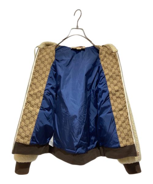 GUCCI（グッチ）GUCCI (グッチ) THE NORTH FACE (ザ ノース フェイス) GG Canvas Shearling Jacket ベージュ サイズ:XXSの古着・服飾アイテム