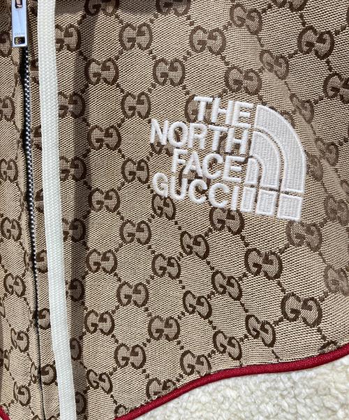 GUCCI（グッチ）GUCCI (グッチ) THE NORTH FACE (ザ ノース フェイス) GG Canvas Shearling Jacket ベージュ サイズ:XXSの古着・服飾アイテム