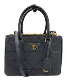 PRADA（プラダ）の古着「ガレリアスモール2WAYハンドバッグ」｜ブラック