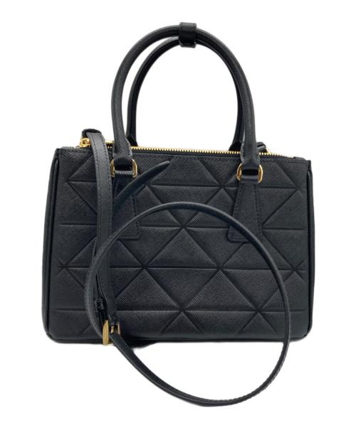 PRADA（プラダ）PRADA (プラダ) ガレリアスモール2WAYハンドバッグ ブラックの古着・服飾アイテム