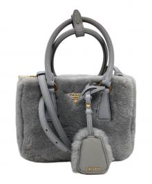 PRADA（プラダ）の古着「ガレリアミニボアンドバッグ」｜グレー