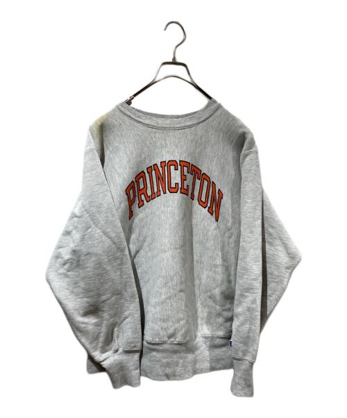 Champion（チャンピオン）Champion (チャンピオン) 両面染み込みプリントリバースウィーブスウェット グレー×オレンジ サイズ:不明の古着・服飾アイテム