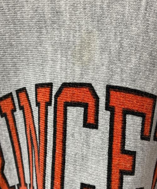 Champion（チャンピオン）Champion (チャンピオン) 両面染み込みプリントリバースウィーブスウェット グレー×オレンジ サイズ:不明の古着・服飾アイテム