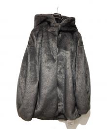 THINGS THAT MATTER（シングスザットマター）の古着「MINK IMITATION FUR HOODIE JACKET」｜グレー