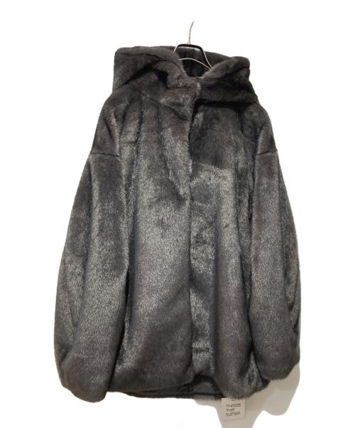 THINGS THAT MATTER（シングスザットマター）THINGS THAT MATTER (シングスザットマター) MINK IMITATION FUR HOODIE JACKET グレー サイズ:FREEの古着・服飾アイテム