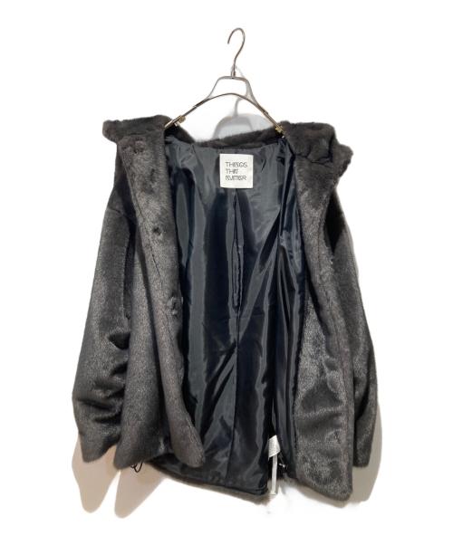 THINGS THAT MATTER（シングスザットマター）THINGS THAT MATTER (シングスザットマター) MINK IMITATION FUR HOODIE JACKET グレー サイズ:FREEの古着・服飾アイテム