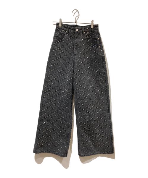 MAISON SPECIAL（メゾンスペシャル）MAISON SPECIAL (メゾンスペシャル) Diamond Beads Embroidery Denim Pants ブラック サイズ:36の古着・服飾アイテム