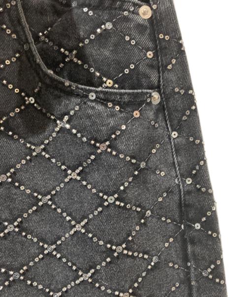 MAISON SPECIAL（メゾンスペシャル）MAISON SPECIAL (メゾンスペシャル) Diamond Beads Embroidery Denim Pants ブラック サイズ:36の古着・服飾アイテム