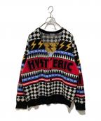 Hysteric Glamourヒステリックグラマー）の古着「THUNDER柄ジャカード カーディガン」｜ブラック