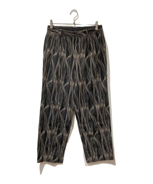ISSEY MIYAKE MEN（イッセイミヤケメン）ISSEY MIYAKE MEN (イッセイミヤケメン) 総柄 ギャバ スリムウールパンツ ブラック サイズ:Sの古着・服飾アイテム