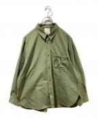 reformedリフォメッド）の古着「WRIST PATCH WIDE SHIRT - RIP STOP」｜グリーン
