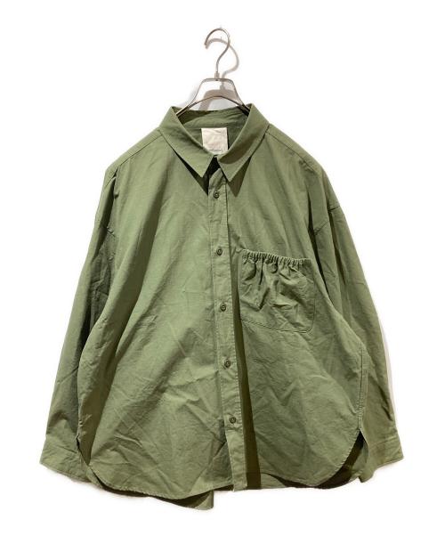 reformed（リフォメッド）reformed (リフォメッド) WRIST PATCH WIDE SHIRT - RIP STOP グリーン サイズ:1の古着・服飾アイテム