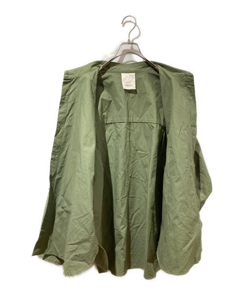 reformed（リフォメッド）reformed (リフォメッド) WRIST PATCH WIDE SHIRT - RIP STOP グリーン サイズ:1の古着・服飾アイテム