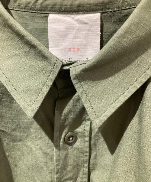 reformed（リフォメッド）reformed (リフォメッド) WRIST PATCH WIDE SHIRT - RIP STOP グリーン サイズ:1の古着・服飾アイテム