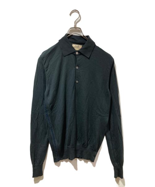 HERMES（エルメス）HERMES (エルメス) ニットポロシャツ ブラック サイズ:Ｍの古着・服飾アイテム