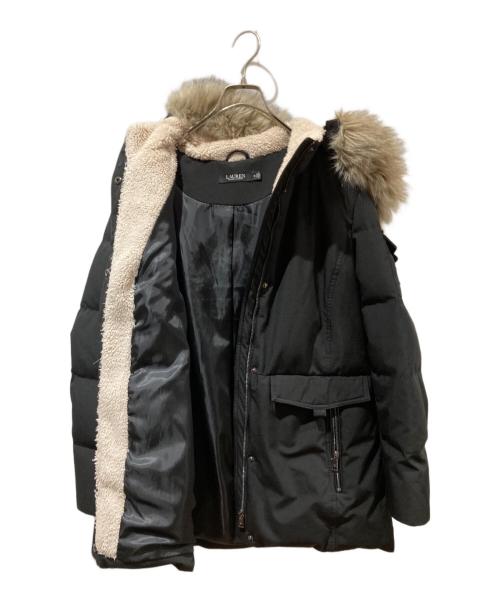 LAUREN RALPH LAUREN（ローレンラルフローレン）LAUREN RALPH LAUREN (ローレンラルフローレン) ファーダウンジャケット ブラック サイズ:Mの古着・服飾アイテム