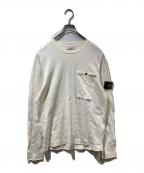 STONE ISLANDストーンアイランド）の古着「ロゴ パッチ クルーネック ニット」｜アイボリー