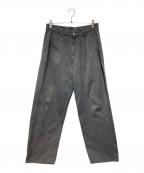 Graphpaperグラフペーパー）の古着「COLORFAST DENIM 2 TUCK PANTS」｜グレー