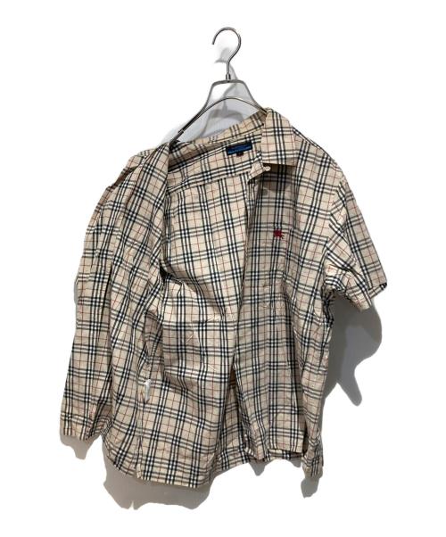 BURBERRY LONDON（バーバリーロンドン）BURBERRY LONDON (バーバリーロンドン) ノヴァチェックオープンカラーシャツ ベージュ サイズ:Ｌの古着・服飾アイテム
