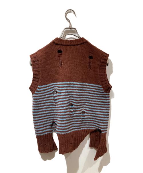 CHARLES JEFFREY LOVERBOY（チャールズ ジェフリー ラバーボーイ）CHARLES JEFFREY LOVERBOY (チャールズ ジェフリー ラバーボーイ) MEGA SHRED VEST ブラウン サイズ:Ｓの古着・服飾アイテム