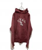 Champion REVERSE WEAVEチャンピオン リバース ウィーブ）の古着「90’s NYAC ウイングフットプリントパーカー」｜ボルドー