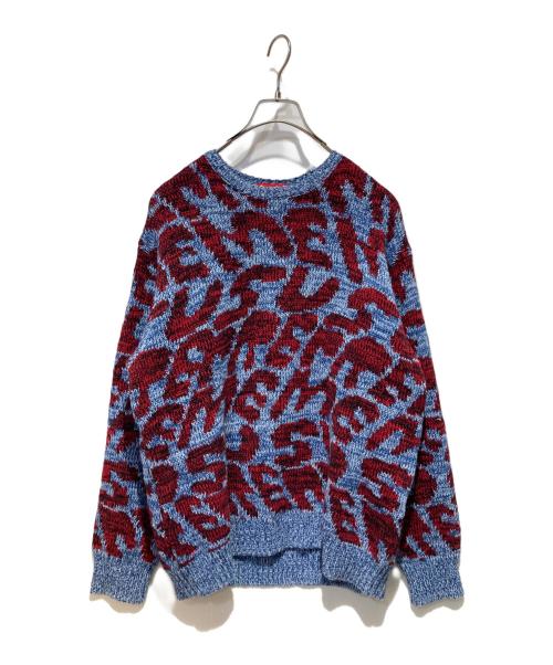 SUPREME（シュプリーム）Supreme (シュプリーム) Stacked Sweater レッド×ブルー サイズ:Sの古着・服飾アイテム