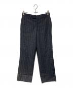 HERMESエルメス）の古着「シルク混ストライプウールスラックス」｜ネイビー