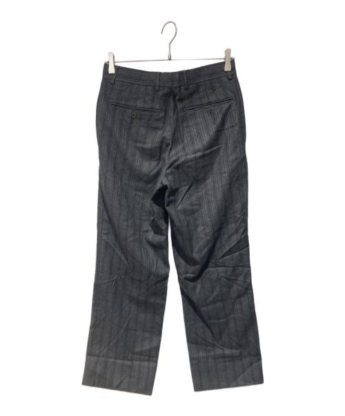 HERMES（エルメス）HERMES (エルメス) シルク混ストライプウールスラックス ネイビー サイズ:40の古着・服飾アイテム